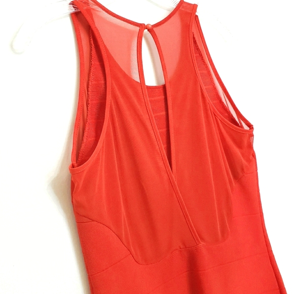 NWOT 2B Bebe Cherry Red Bandage Dress Gold/Neck… - Picture 8 of 14